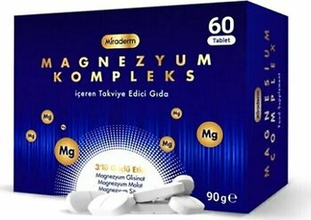 Miraderm Magnezyum Kompleks İçeren Takviye Edici Gıda 60 Tablet