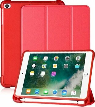VShop Ipad Mini Kılıf Kırmızı Ipad Mini 5 / Mini 4 / Mini 3 / Mini 2 / Mini Uyumlu Deri ve TPU Tablet Kılıfı