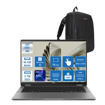 Asus Vivobook 14 Flip Intel Core Ultra 7 256v 16gb Lpddr5x 2tb Ssd Intel Arc Graphics 14.0" Wuxga Oled 400nit Windows 11 Pro Dokunmatik Taşınabilir Bilgisayar Tp3407sa03 + Zettaçanta