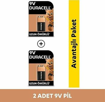 Duracell Alkalin 9 Volt Pil 2'li Paket