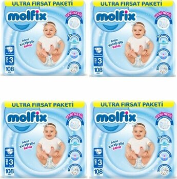 Molfix Bebek Bezi Ultra Fırsat Paketi 3 Numara 432'li - 432
