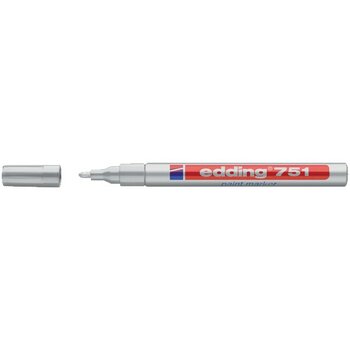 Edding 751 Markör Boya Kalemi 1-2 Mm Gümüş Yuvarlak Uçlu (10 Lu Paket) - 0 - Siyah - tek