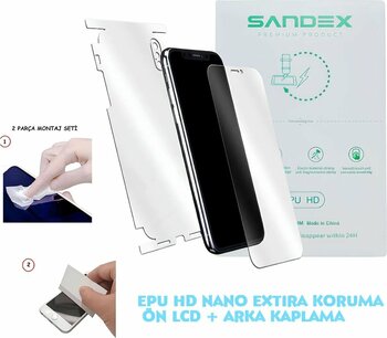 Samsung Galaxy J6 J600 Nano Ön Ekran + Full Arka Kaplama Set Esnek Ultra İnce - Sandex - Epu Hd