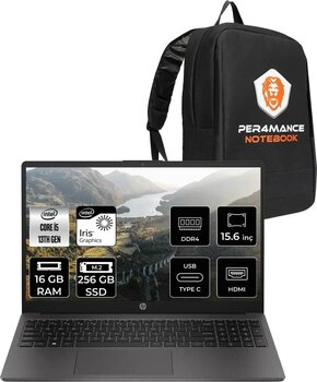 Hp 250 G10 Intel Core İ5 1334U 16Gb Ram 256Gb Ssd 15.6'' Fhd Fdos Dizüstü Bilgisayar & Per4 Çanta