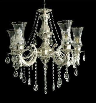 Kerem Avize 5 Kollu Gümüş Klasik Taşlı Avize