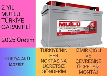12V 72 Ah Sfb 72 Amper Mutlu Akü 700A- Hurda Akü İade Etmeniz Gerekmiyor