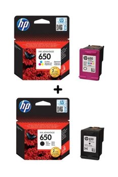 HP 650 Siyah ve Renkli Kartuş Seti (CZ101AE, CZ102AE)