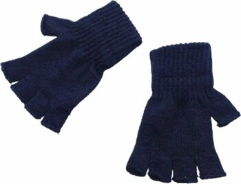 AXE SPORTSWEAR Kışlık Lacivert Parmaksız Kesik Yarım Parmak Yumuşak Dokulu Örme Triko Eldiven