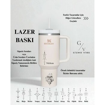 Stanley Kişiselleştirilebilir Quencher Pipetli Termos 1,18 L Açık Pembe Özel İsimli - 1,18 lt