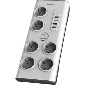 Philips SPN7060WA Akım Korumalı Priz 6'lı 2m 900J 4xusb-A 1xusb-C