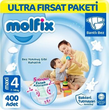 Molfix Bebek Bezi 4 Beden Ultra Fırsat Paketi 100x4 400 Adet
