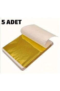 MAHLA Altın Yaprak Varak 5 Adet 9x9cm - Mobilya Hobi Epoksi Reçine - Dıy - Kendin Yap