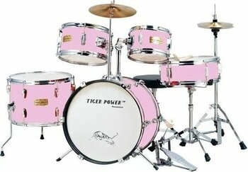 Tiger Power JR50PKC Pembe Krom Akustik Davul Seti
