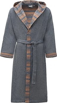 Ecocotton Mila Erkek Bornoz %100 Organik Müslin Gri/Taba