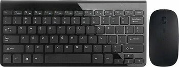 Ultra İnce Mini Kablosuz Klavye ve Fare Siyah Klavye ve Fare Seti