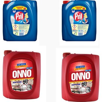 Pril 4 L Bulaşık Deterjanı 2 Adet + Onno 4 L Asprinn 2 Adet