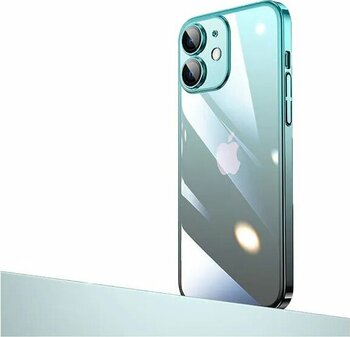 İphone 12 Uyumlu Parlak Renk Geçişli Kamera Korumalı Hptk Senkron Kılıf-mavi-siyah Mavi-siyah Mavi-siyah
