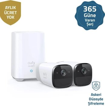 Eufy Security Eufycam 2 Pro Kablosuz Akıllı Güvenlik ve 2K Kamera Sistemi 2 Kamera 1