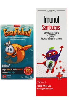 Easy Fishoil Omega 3 Çiğnenebilir 30 Jel Tablet Ve Imunol Sambucus Şurup 150 Ml