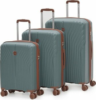 Benetton 8015 3'lü Set Polipropilen Kırılmaz Valiz  Tekerlekli Valiz - Antrasit