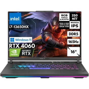 Asus Rog Strix G16 I7-13650HX 32-Gbddr5 4 Tbssd RTX4060 (8 Gb) 16" Wuxga Windows 11 Home G614JV-N3242WHMF11
