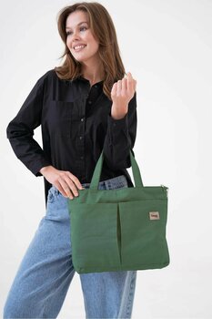 Çınar Bez Çanta Çapraz Mint Yeşili Kanvas Çanta PL