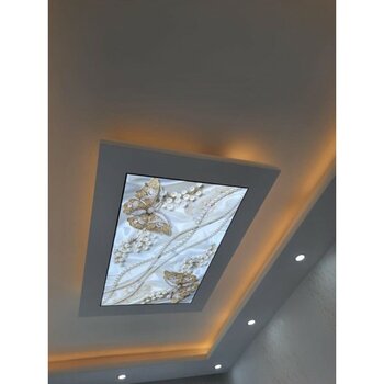 Oturma Gergi Tavan Modelleri - Ahşap