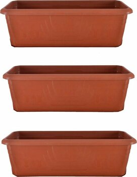 bimbambom Dış Mekan Büyük Saksı 60 Litre 3 Adet Kahverengi, Derin Bahçe Saksısı(tabaksız)