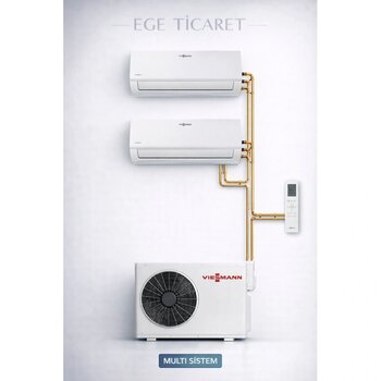 Viessmann Ofaa100mfa053 18000 Btu 1 Dış + 2 İç Ünite 9000 + 9000 Btu Multi Split Inverter Klima