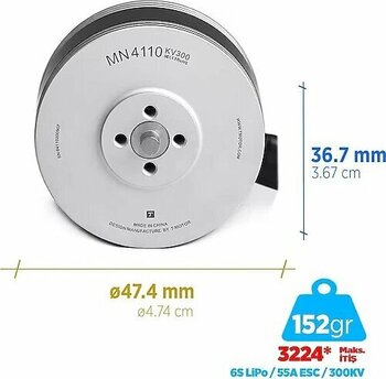T-Motor MN4110 300KV Brushless Fırçasız Brushless Fırçasız UAV Motor Multikopter Multi-rotor Quadcopter Hexacopter Drone Motoru