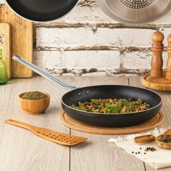 Evren 32 cm Chef Maksi Tava, Horeca Non-Stick Kızartma Tavası (Çelik Çubuk Kulp)