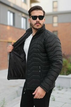 Comstar Erkek Kışlık Fermuarlı Günlük Kapitone Siyah Şişme Mont - XL