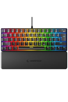 Rampage Plower Mini Oyuncu Klavyesi Mekanik Klavye Bilek Destekli Blue Switch Gaming Klavye Oyuncu Klvye