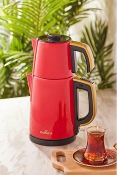Karaca Retro Tea 1650 W Çelik 1.8 L Kırmızı Çay Makinesi
