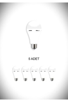 Cata CT-4229 ( 5'Lİ PAKET) ŞARJLI LED AMPUL E27 DUYLU Beyaz Işık