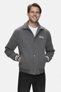 UCLA Koyu Gri Kaşe Kolej Ceket Çıtçıtlı Standard Fit Erkek Ceket M Beden