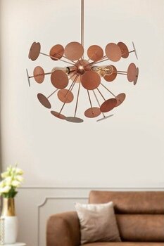 Luzarana Rosso Bakır Metal Gövde  Tasarım Lüx   Avize - 4