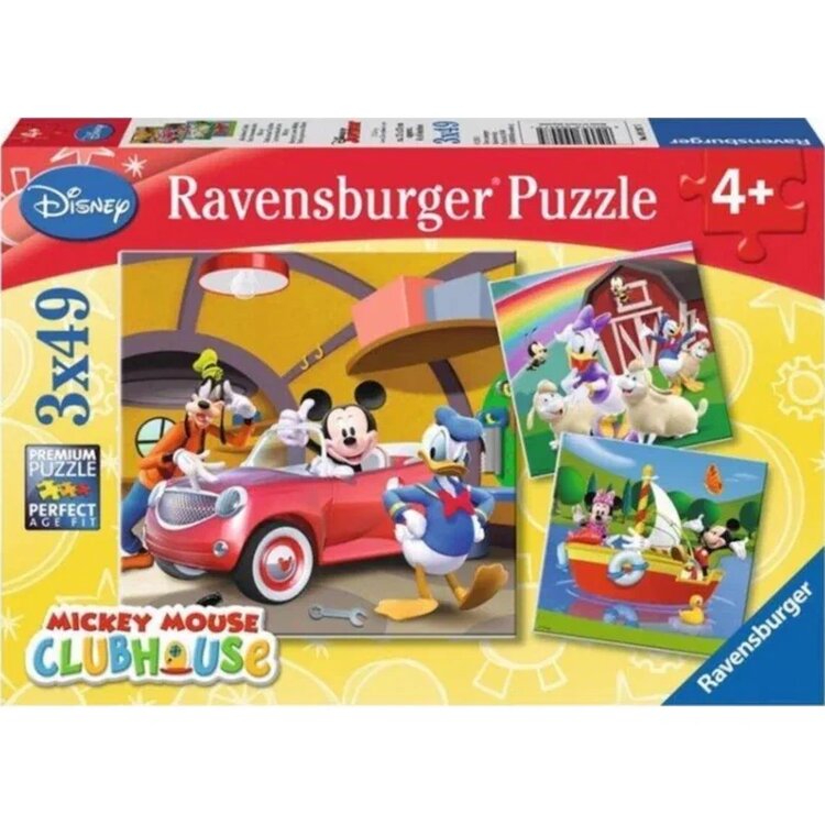 Ravensburger Walt Disney Mickey Club House 3x49 Parça 092475 Puzzle