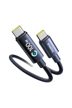 Baseus Lingxi 100W Type-C to Type-C Otomatik Akım Kesen Akıllı Hızlı Şarj ve Data Kablosu 1m