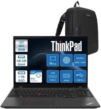 Lenovo Thinkpad T16 Gen 2 Intel Core I5 1335U 48Gb Ddd5 1Tb Ssd 16" Wuxga Ips 300Nıts Windows 11 Pro Masaüstü Bilgisayar 21Hh002ptxp13 + Zettaçanta