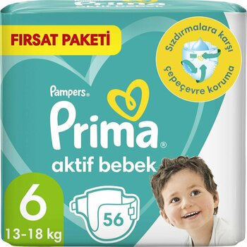 Prima Aktif Bebek Fırsat Paketi Extra Large 6 No 56 lı
