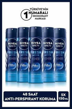 Nivea Men Erkek Sprey Deodorant Fresh Active 150 Mlx5adet,48 Saat Deodorant Koruması