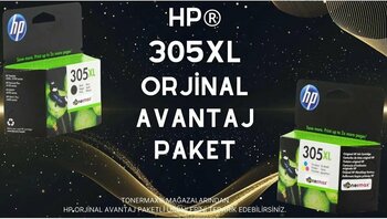 HP 305xl Avantaj Paket Siyah ve Renkli 200/190 Sayfa HP Deskjet 2723 Uyumlu Kartuş