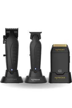 Supreme Trimmer Siyah Vader Crunch 3’lü Tıraş Makinesi Seti – Saç Sakal Kesim Tıraş Makinesi