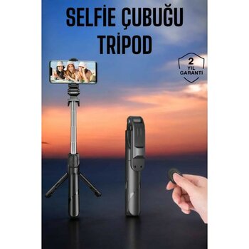 İlk El Grup Tripod Kablosuz Bluetooth Bağlantılı Selfie Çubuğu 360 Derece Dönebilen Ieg - Altın