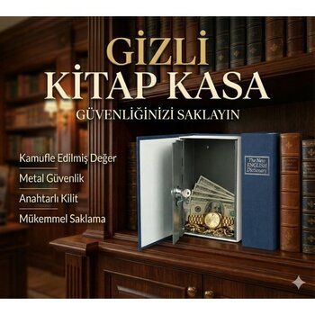 Kitap Görünümlü Gizli Kasa - Siyah