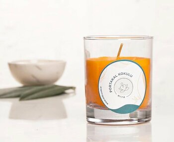 Mitr Portakal Kokulu Bardak Mum Çok Renkli