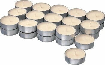 IKEA Glanslind Kokulu Tealight Mum - Bej - 3.5 Saat - 30 Adet - Dumanlı Vanilya ve Karamel