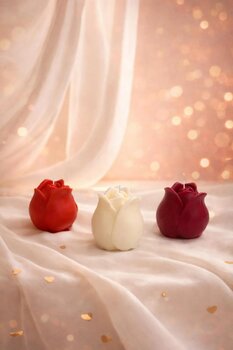 ZUYA El Yapımı Gül Mum Seti (3’lü) – Romantik & Dekoratif