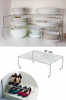 LeesHome Dolap Içi Düzenleyici 47 Cm Metal Raf